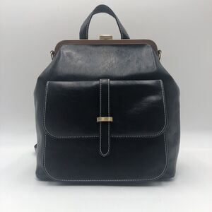 Walasa Love Bag Black Leather Convertible Backpack Shoulder Bag Handbag